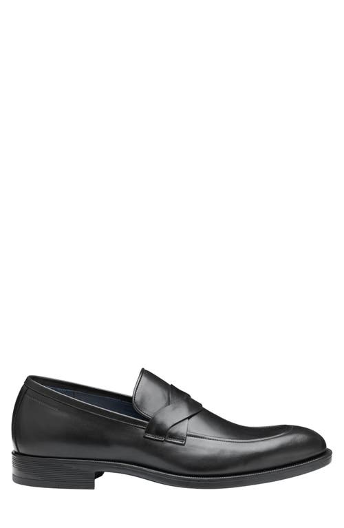 Johnston & Murphy Collection Flynch Braided Strap Loafer In Black Italian Calfskin