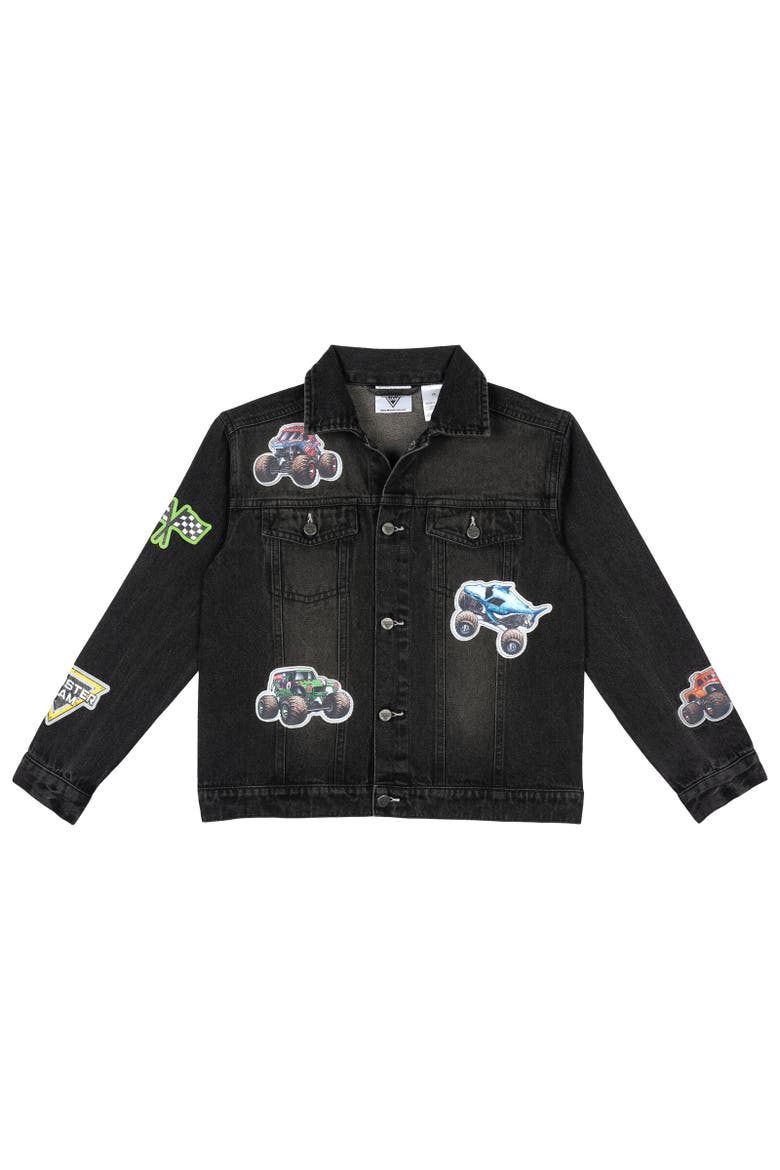 Boys' Denim Jacket, Main, color, Monster Jam Black