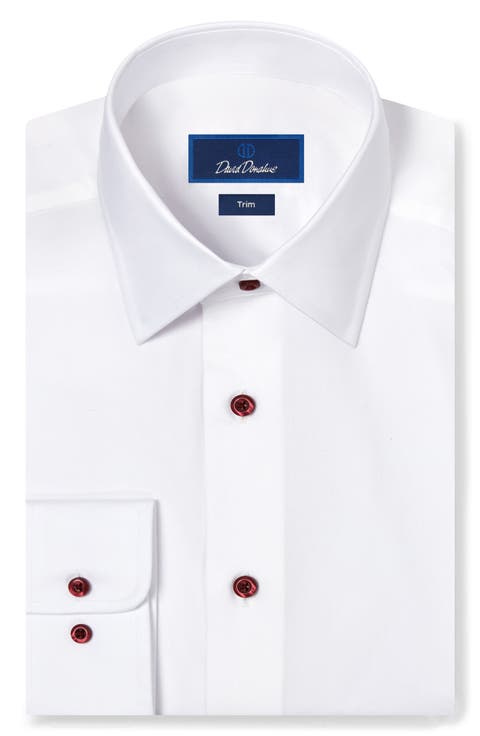 Trim Fit Solid Cotton Dress Shirt