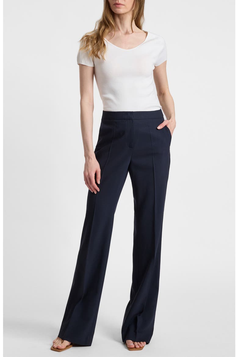 Bethany Flared Pant in Virgin Wool Stretch, Alternate, color, MIDNIGHT