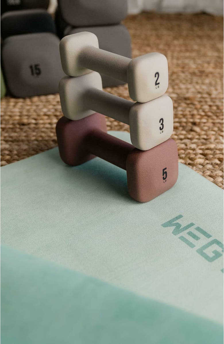 WeGym SafeGrip Dumbbells Medium Set - 5, 8, 10, 12 lbs, Alternate, color, Rose