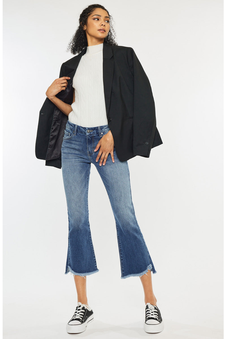 Aida Mid Rise Cropped Flare Jeans, Alternate, color, Medium Wash