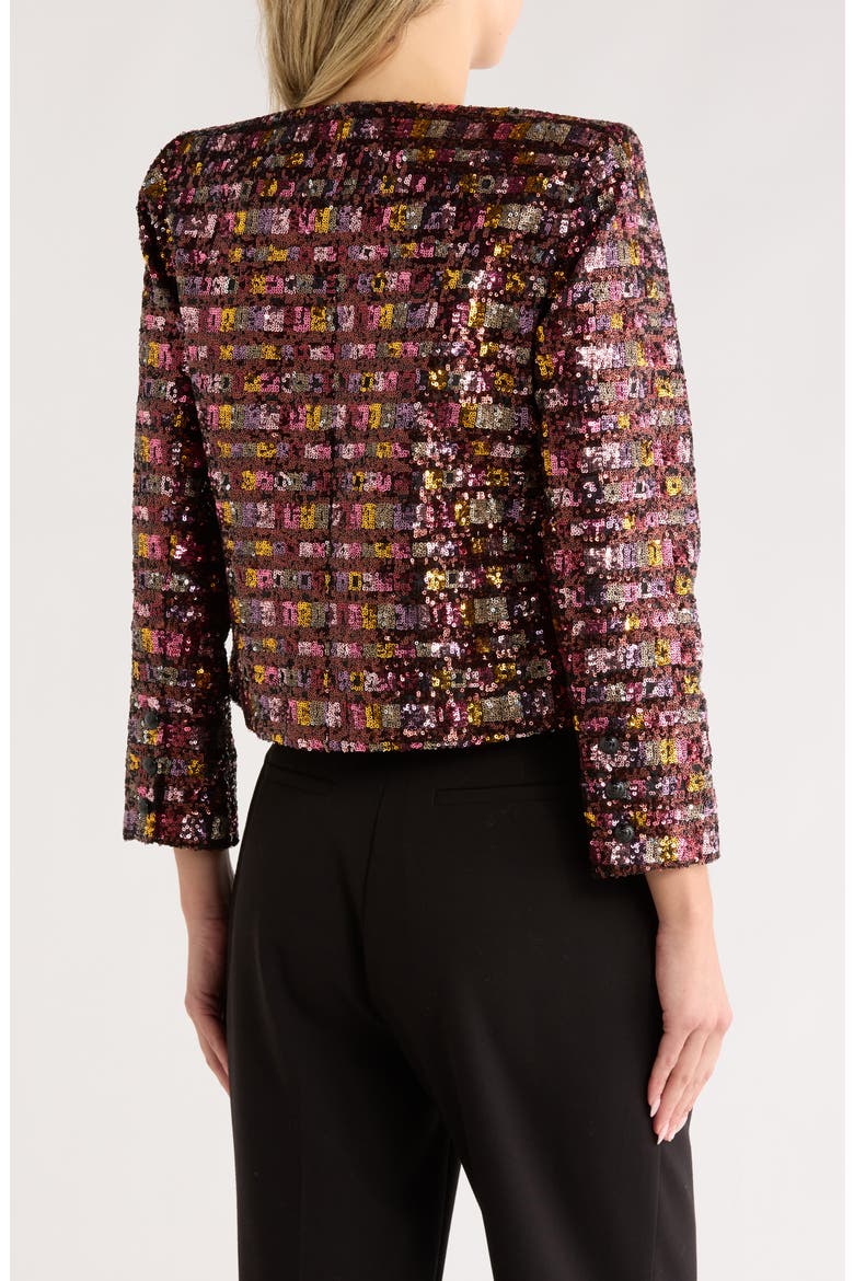 Caprina Three-Quarter Sleeve Jacket, Alternate, color, WISTERIA/DESERT CLY SEQUIN STP