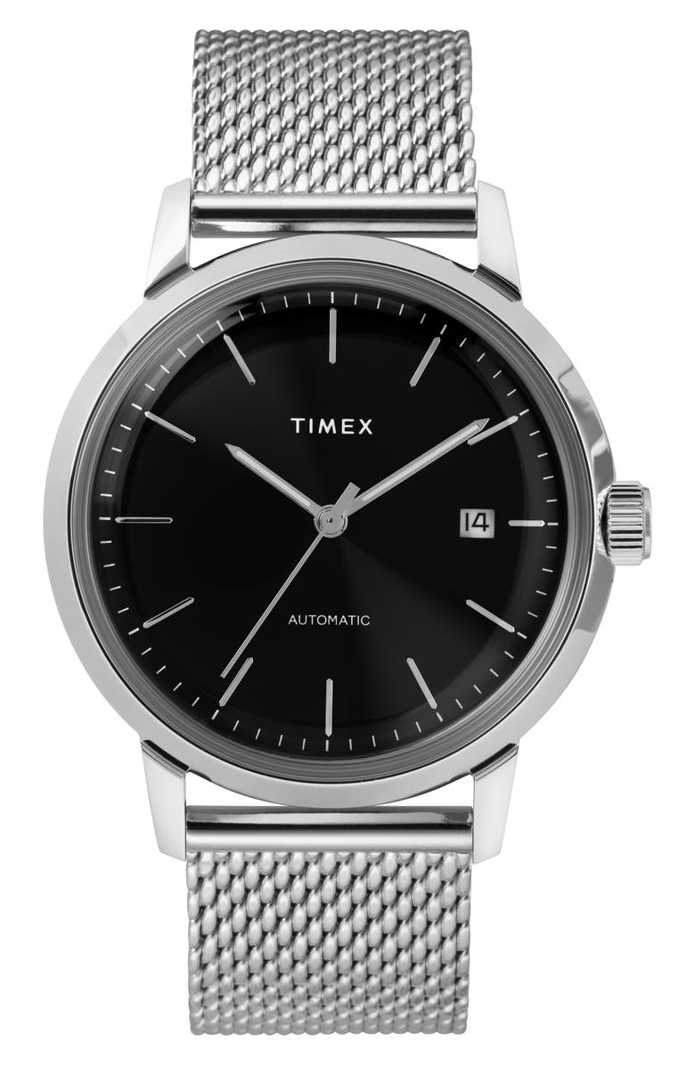 Timex<sup>®</sup> Marlin Mesh Strap Automatic Watch, 40mm, Main, color,