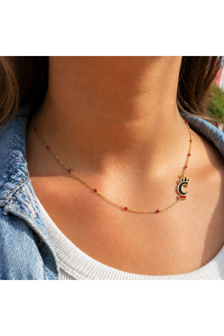 University of Cincinatti Side Necklace, Alternate, color, Yellow Gold