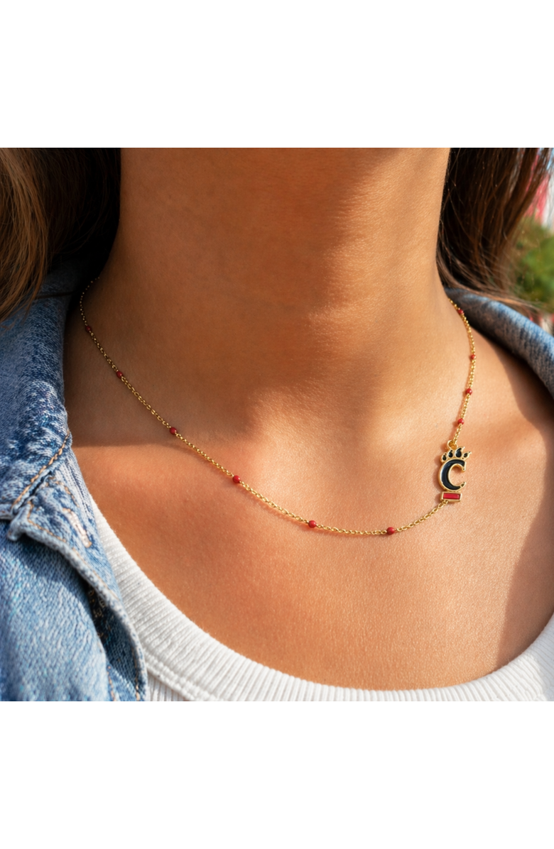 Color Shout University of Cincinatti Side Necklace, Alternate, color, Yellow Gold