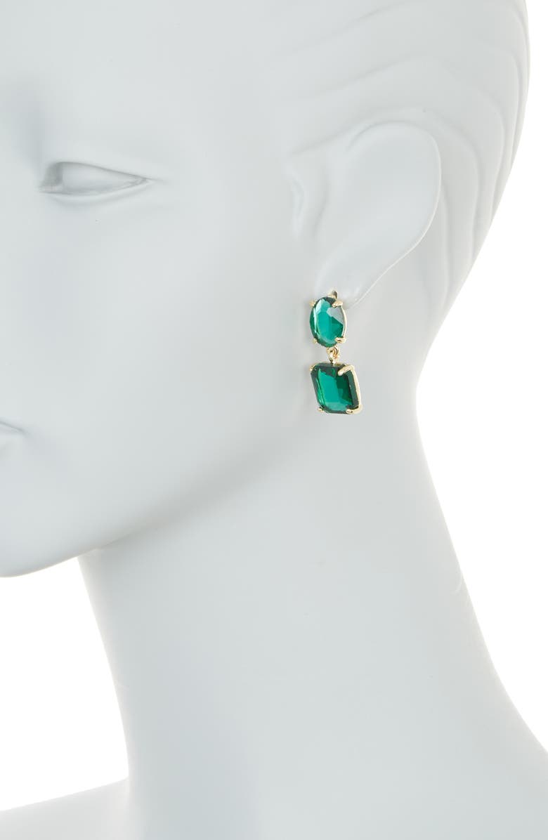 NORDSTROM RACK Crystal Square Drop Earrings, Alternate, color, 
