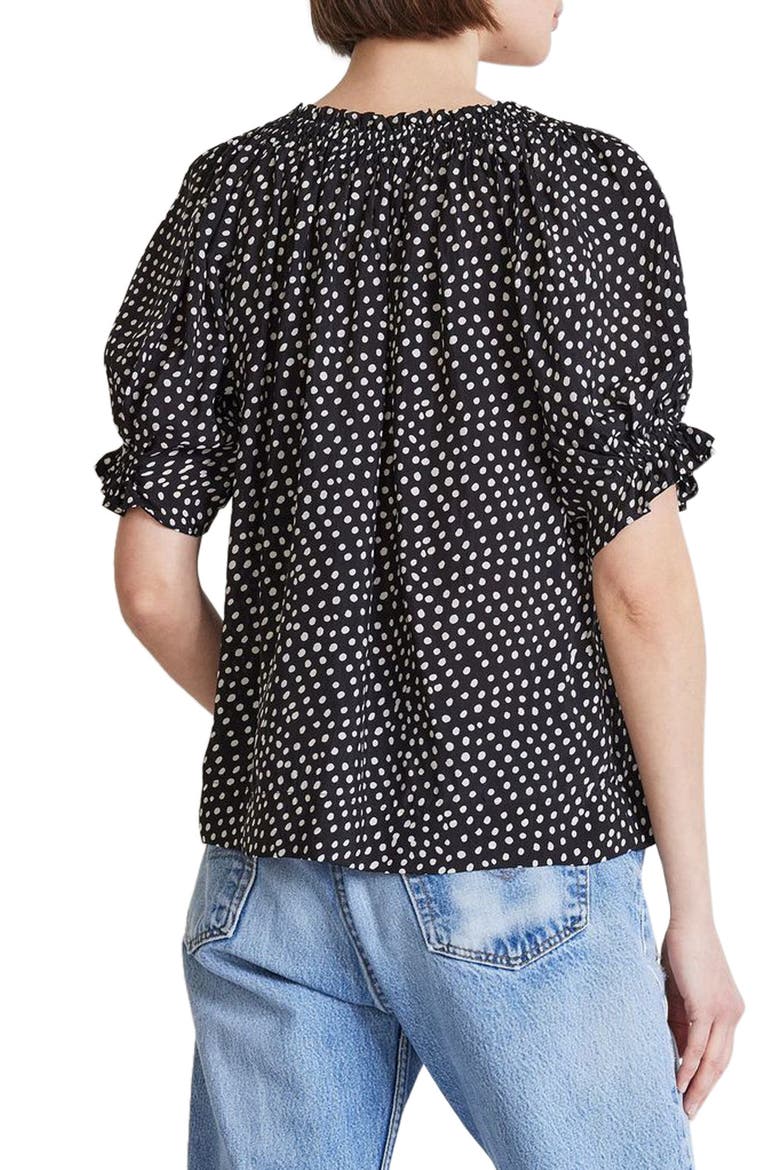Las Casas Dot Print Blouse, Alternate, color, BLACK DOT