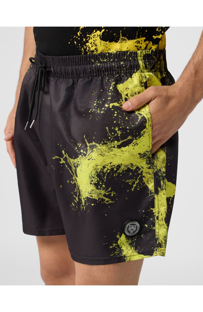 PLEIN SPORT Nylon Shorts Splash Men, Alternate, color, Black