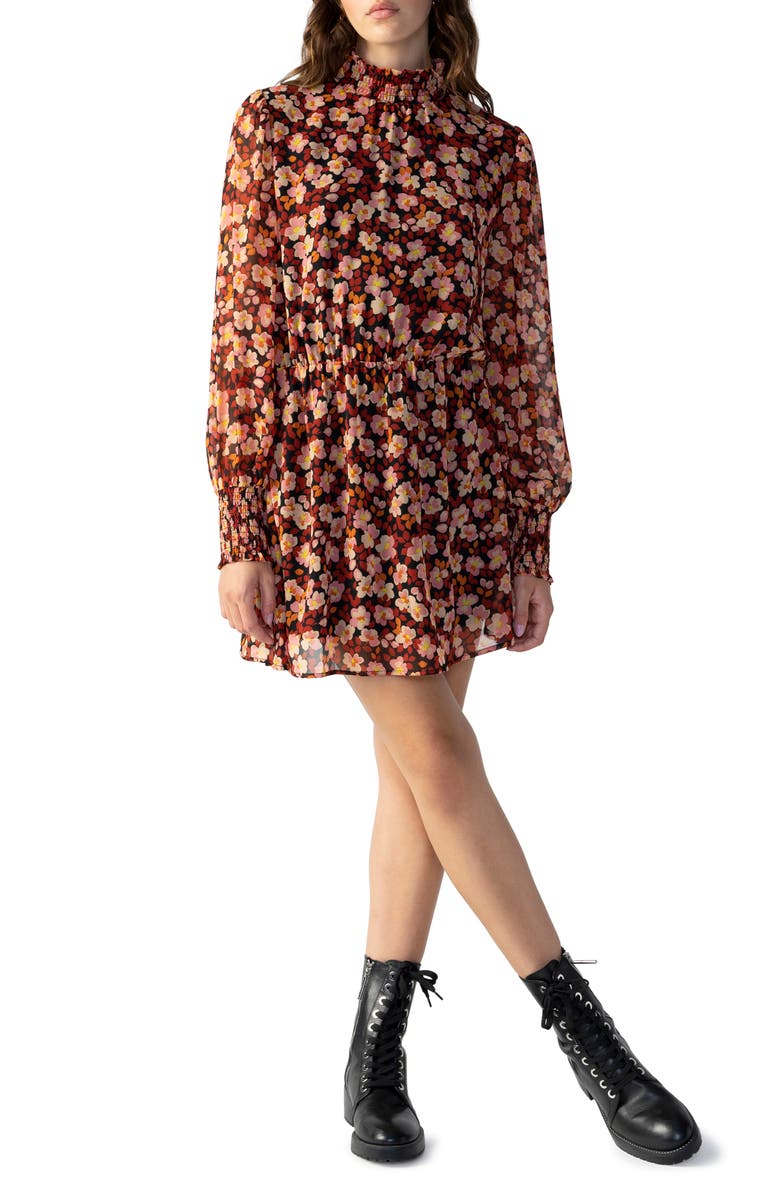 Sanctuary Floral Blouson Long Sleeve Minidress, Alternate, color, 