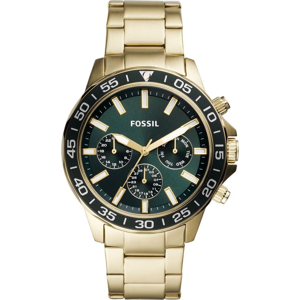 Fossil Bannon Multifunction Gold-tone Stainless Steel Watch, 45mm In Gold