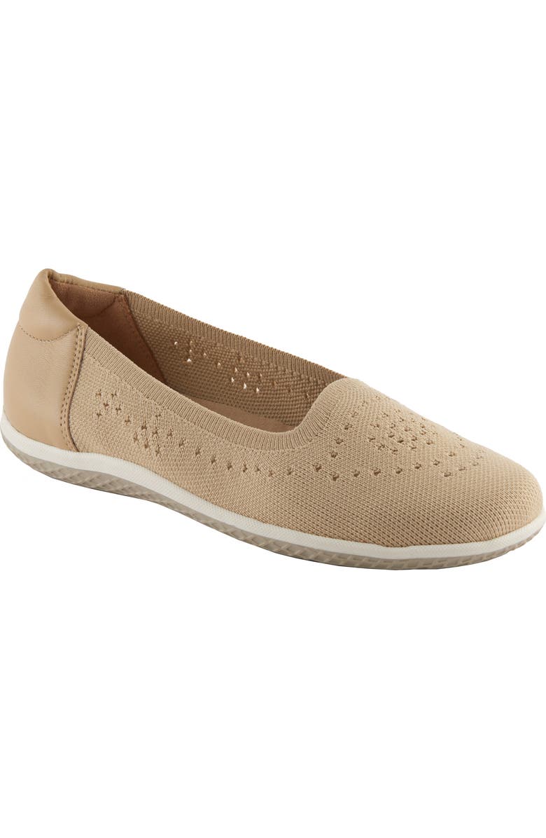 David Tate Italy Knit Ballet Flat, Main, color, Camel Fabric