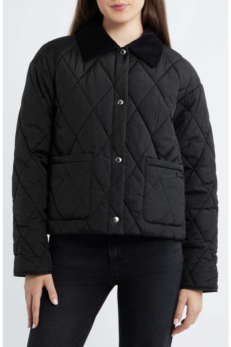 Quilted Crop Jacket, Alternate, color, BLACK