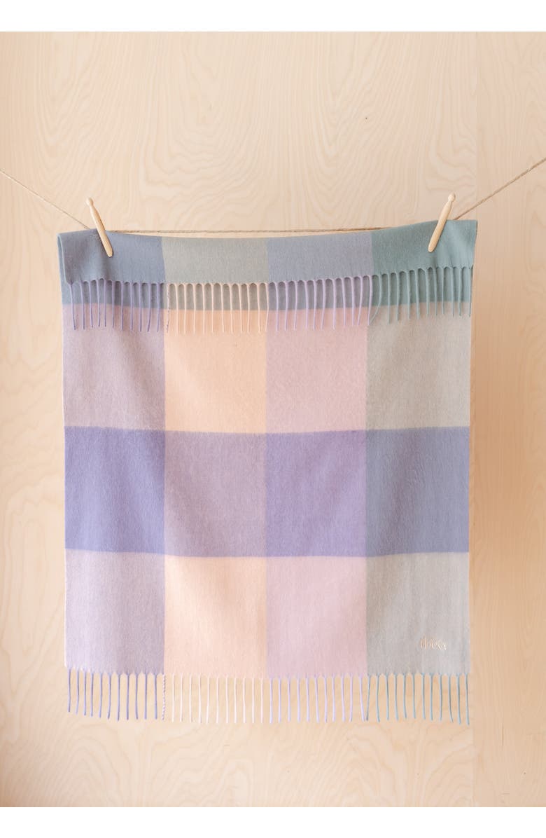TBCo Lambswool Geometric Baby Blanket, Alternate, color, Lilac Block Check