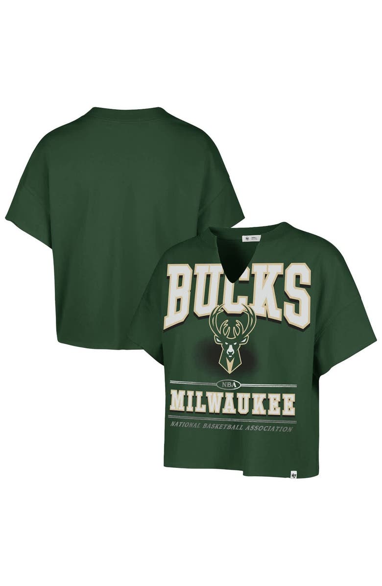 
47 Women
s 
47 Hunter Green Milwaukee Bucks Elation Oversized Notch Neck T-Shirt, Main, color, Hunter Green