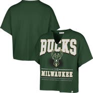 '47 Women's '47 Hunter Green Milwaukee Bucks Elation Oversized Notch Neck T-Shirt