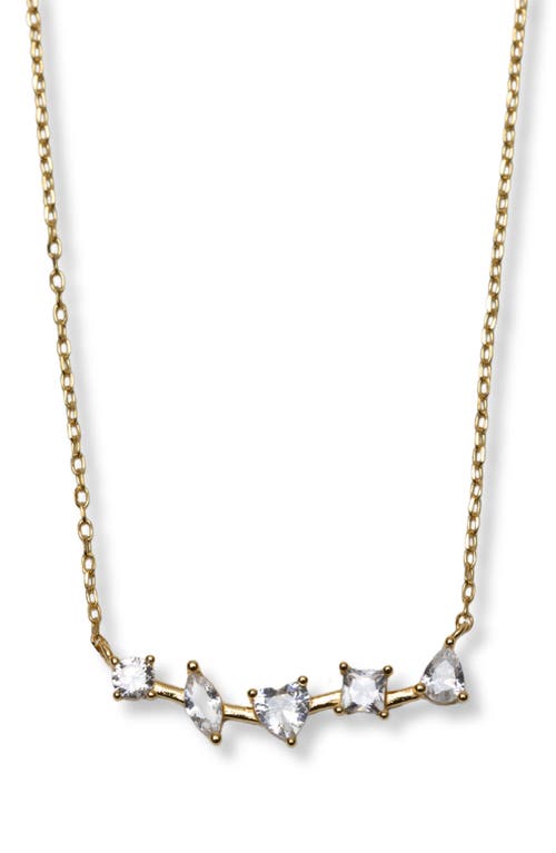Argento Vivo Mixed Cubic Zirconia Frontal Bar Pendant Necklace In Gold