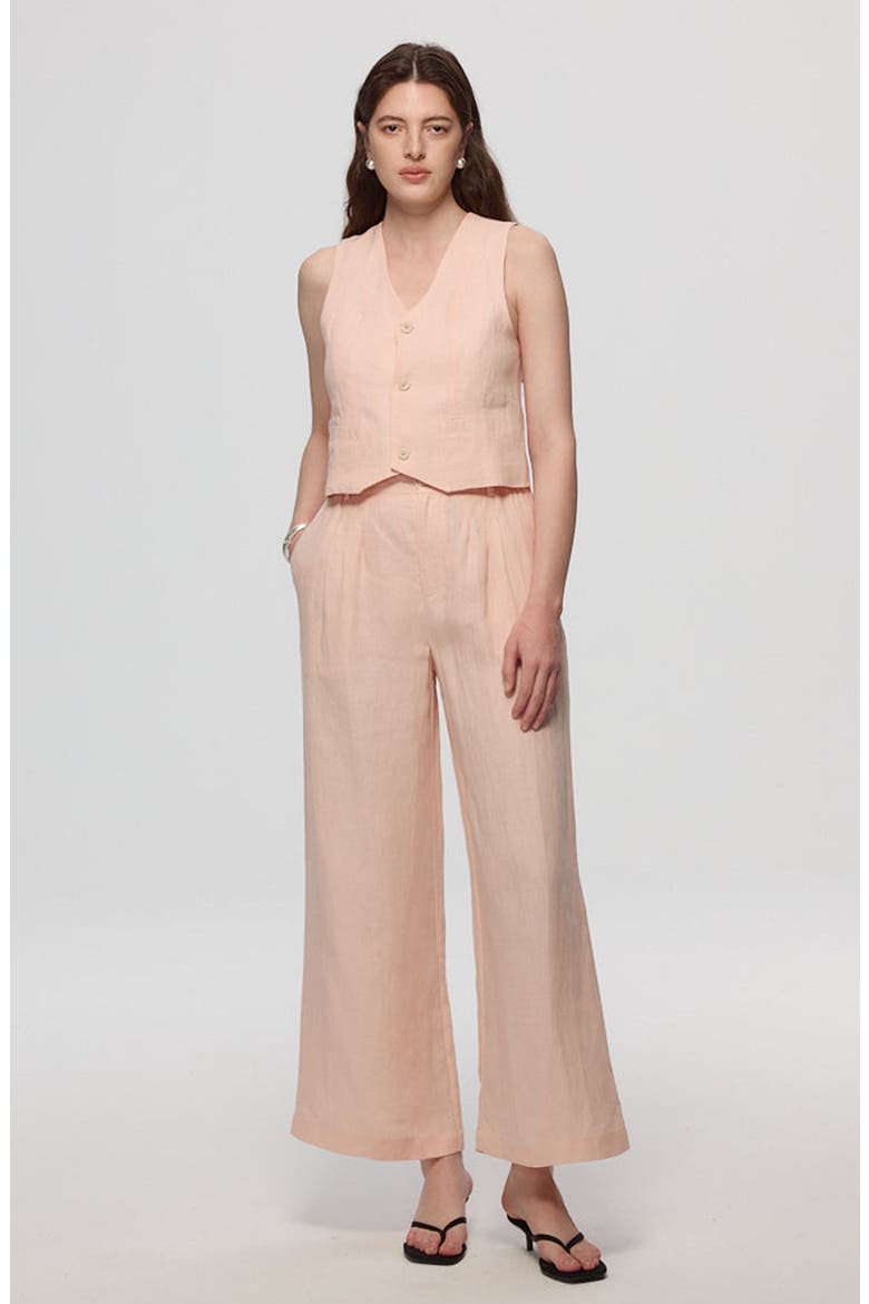 Hemp High Rise Pants, Main, color, Light Peach