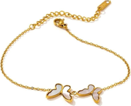 DLORIA Butterfly Bracelet in Gold with Sea Shell Inlay Bracelet