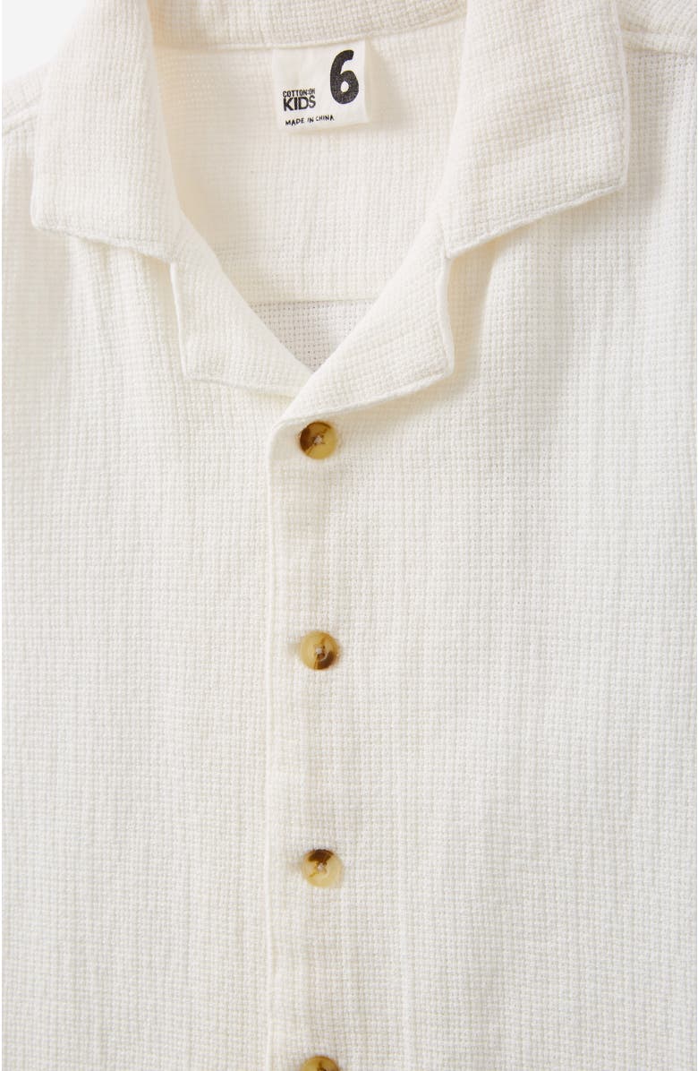 Cotton On Kids Kid's Cabana Short Sleeve Shirt, Alternate, color, Vanilla Texture