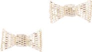 Deepa Gurnani Beaded Bow Stud Earrings