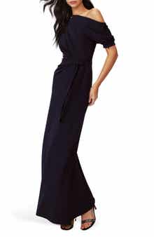 Avi Tie Belt Asymmetric Sleeve Dress