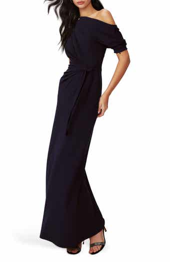 Avi Tie Belt Asymmetric Sleeve Dress