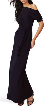 Diane von Furstenberg Avi Tie Belt Asymmetric Sleeve Dress