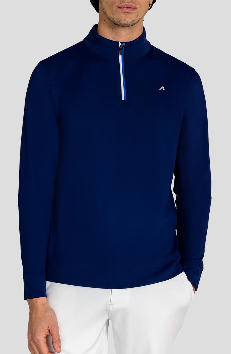 Redvanly Fleet Quarter Zip Sweatshirt, Main, color, Midnight Navy