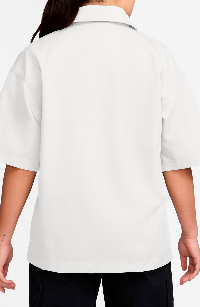 Jordan Flight Short Sleeve Snap-Up Shirt, Alternate, color, White