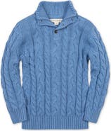 Hope & Henry Kids' Organic Mock Neck Cable Sweater