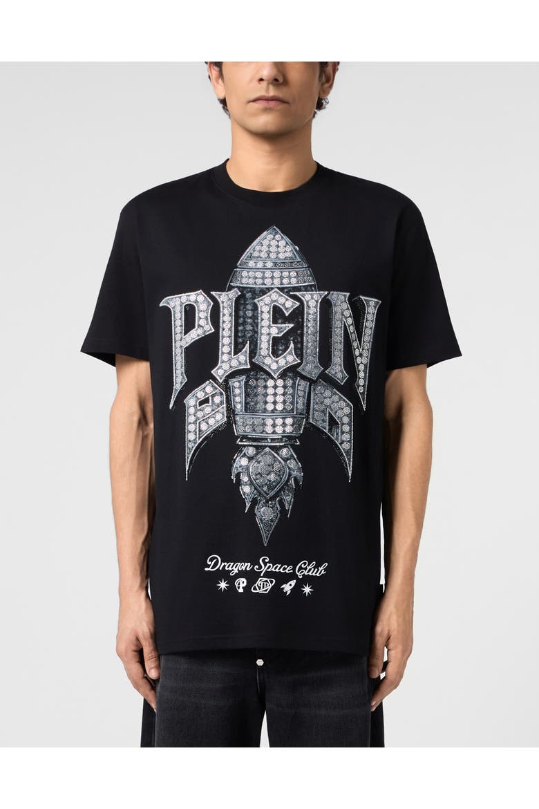 Round Neck T-Shirt Rocket Stones Men, Main, color, black