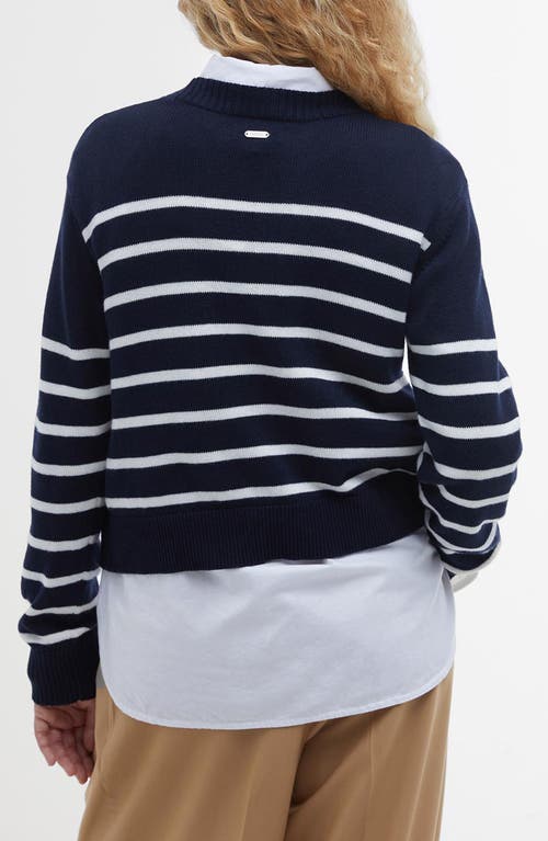 Barbour Emery Knitted Jumper In Navy/cloud