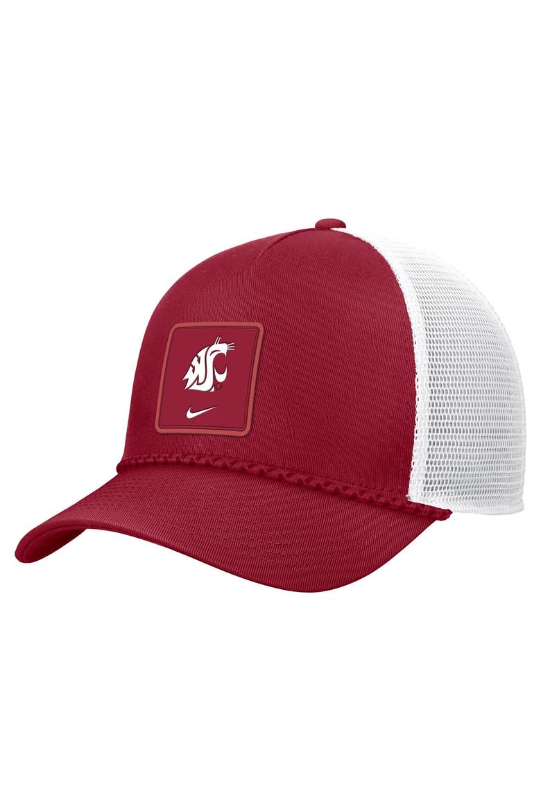 Men's Nike Crimson Washington State Cougars 2026 On-Field Rope Adjustable Trucker Hat, Main, color, Crimson
