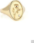 Laura Ashley Birth Flower Signet Ring