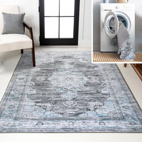 Bausch Bohemian Distressed Chenille Machine-Washable Area Rug