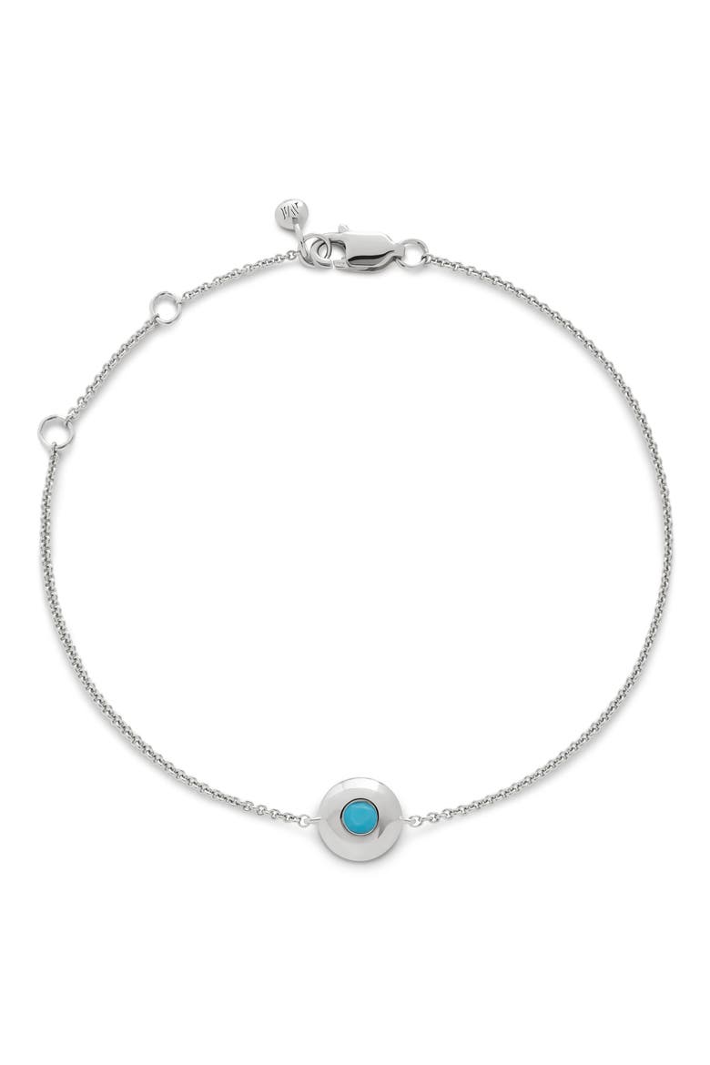December Birthstone Turquoise Bracelet, Main, color, STERLING SILVER / TURQUOISE