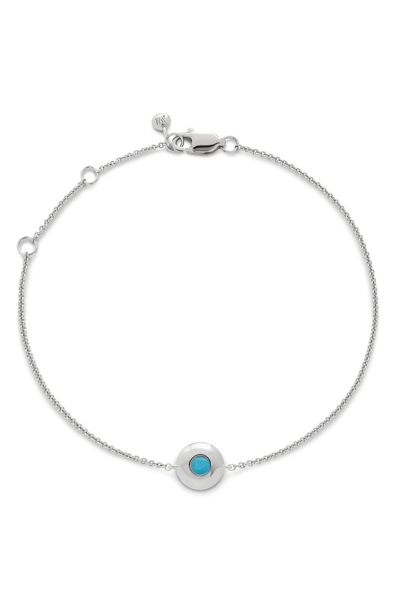Monica Vinader December Birthstone Turquoise Bracelet, Main, color, Sterling Silver / Turquoise