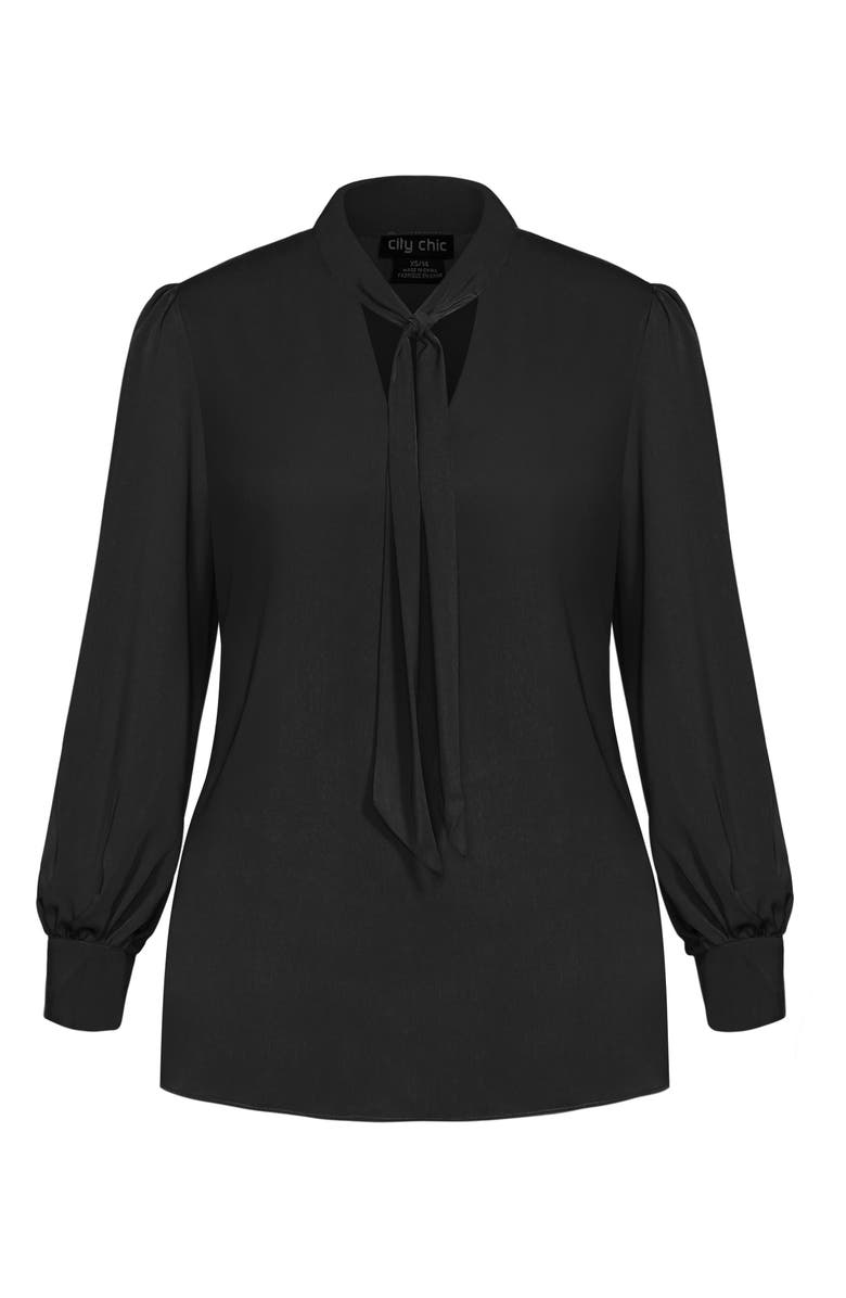 City Chic In Awe Tie Neck Blouse, Alternate, color, 