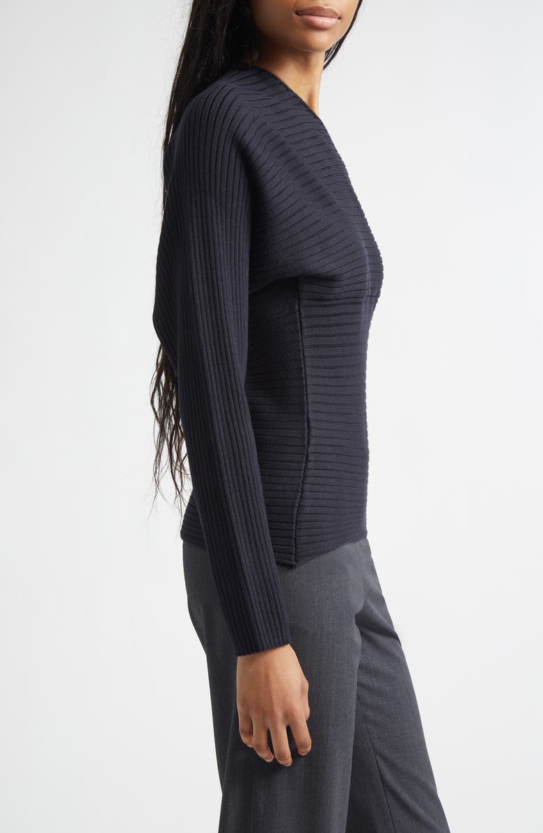 Paloma Wool Polenta Extrafine Merino Wool Rib Sweater, Alternate, color, Dark Grey