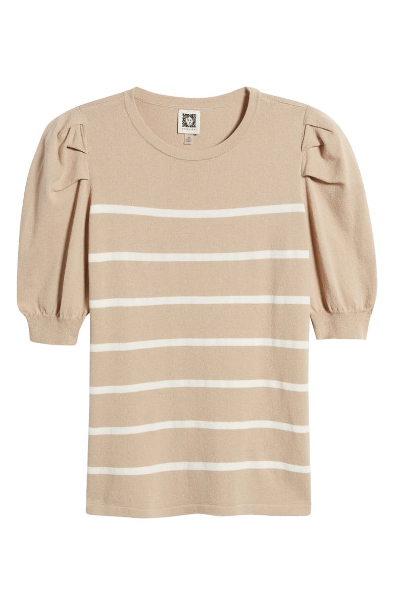 Anne Klein Stripe Puff Sleeve Sweater, Main, color, 