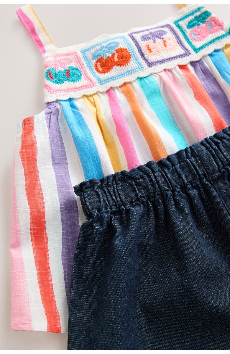 NEXT Kids' Stripe Tank & Denim Shorts Set, Alternate, color, Red/ Blue Multi