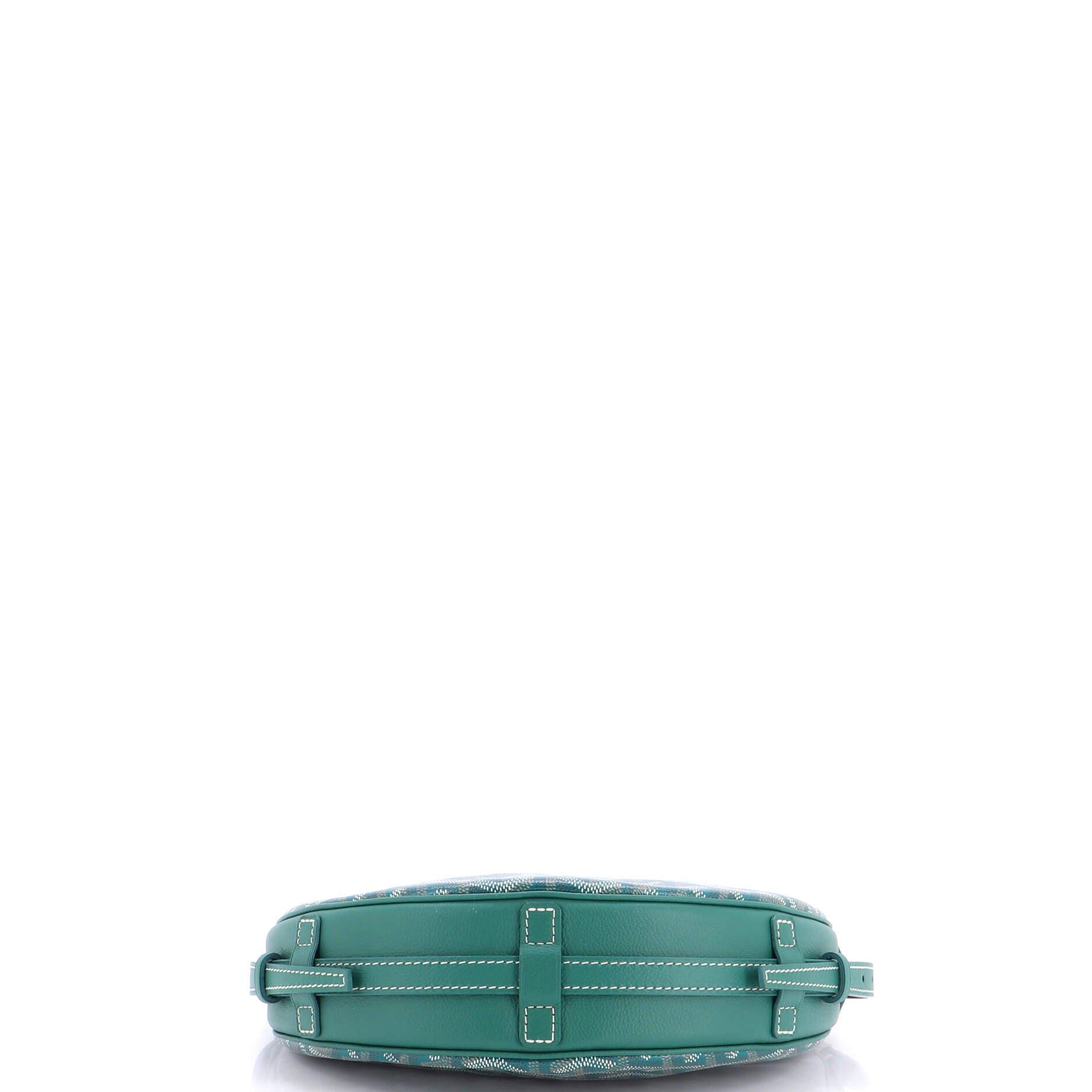 Hirondelle Shoulder Bag Coated Canvas and Leather, Alternate, color, Green