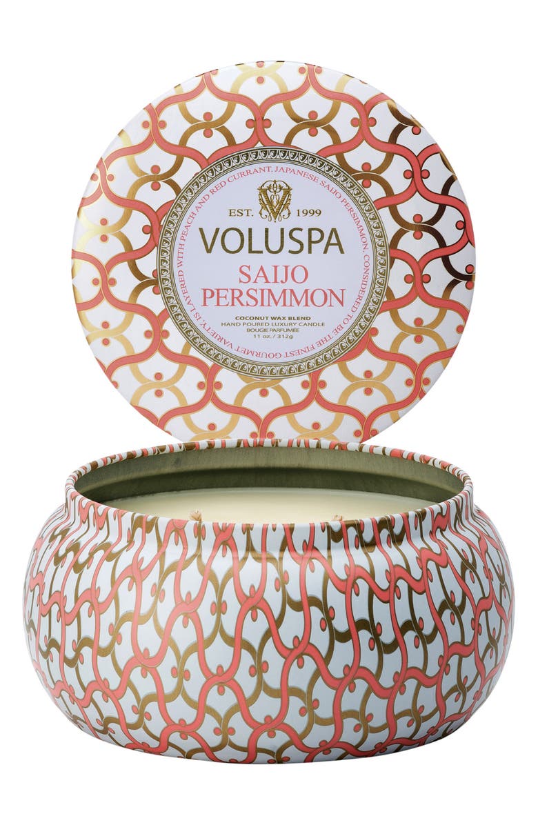 Voluspa Maison Blanc Saijo Persimmon Maison Metallo 2-Wick Candle, Alternate, color,