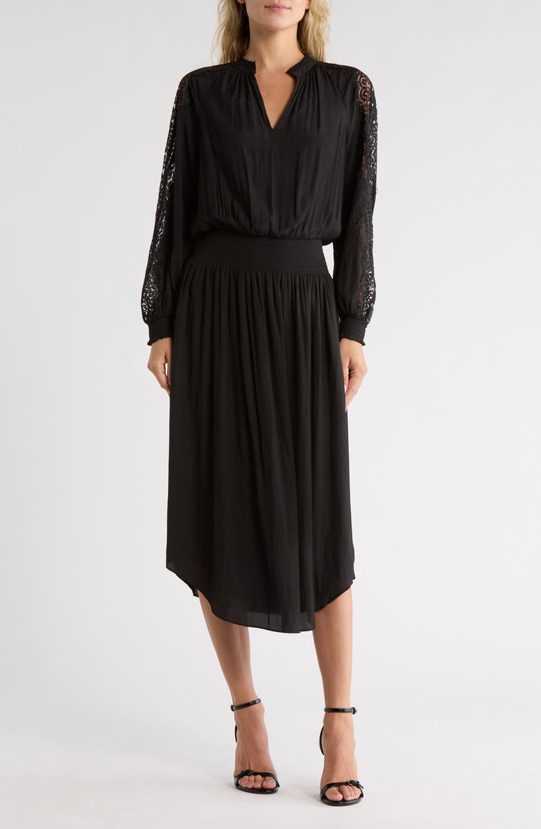 Ramy Brook Misty Long Sleeve Maxi Dress, Main, color, Black