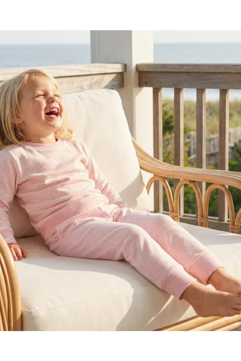 Peony Stripe Little Lounger Sweatsuit, Alternate, color, Soft Pink and White Stripes