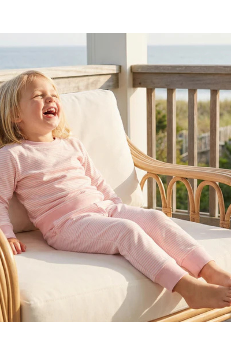 Motette Peony Stripe Little Lounger Sweatsuit, Alternate, color, Soft Pink And White Stripes