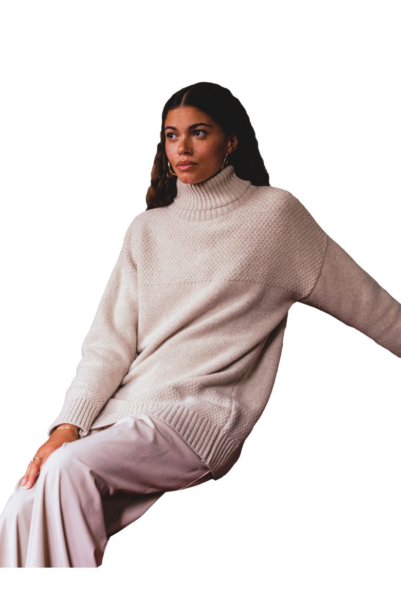 Lambswool Funnel Neck Sweater, Main, color, OATMEAL