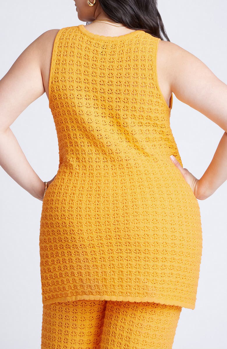 ELOQUII Scalloped Edge Sleeveless Knit Top, Alternate, color, 