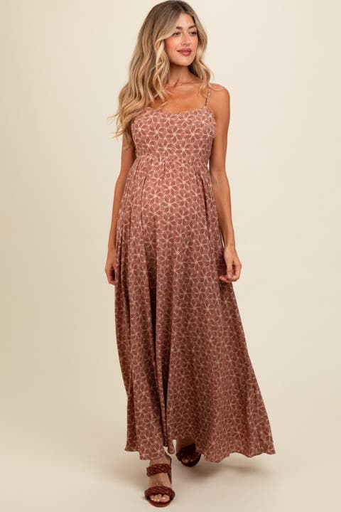 Floral Cutout Tie Back Maxi Dress